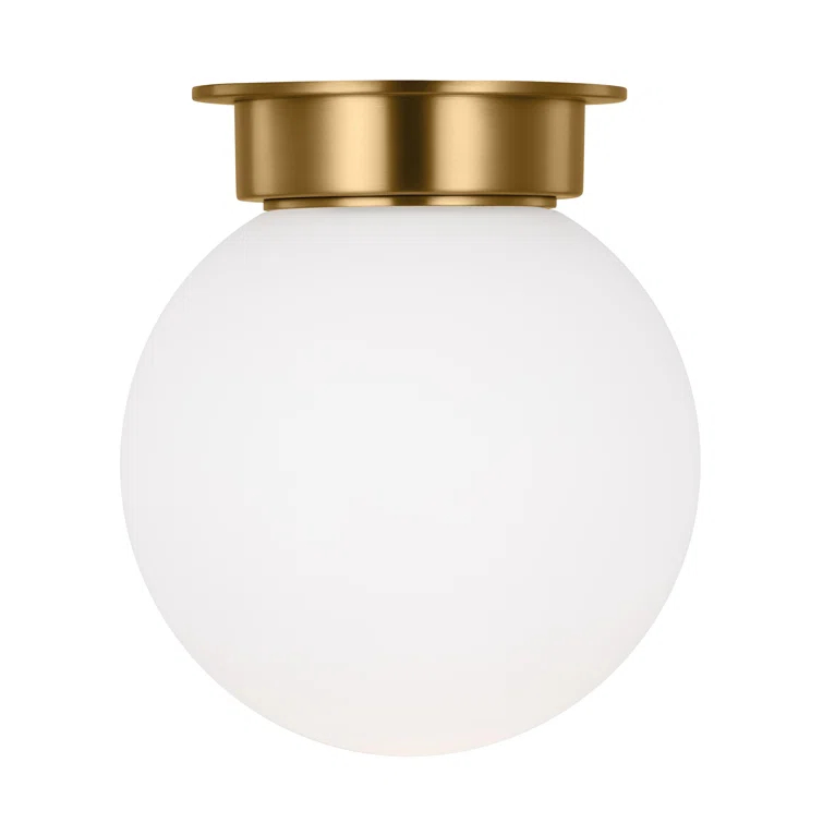 Single Light Glass Flush Mount