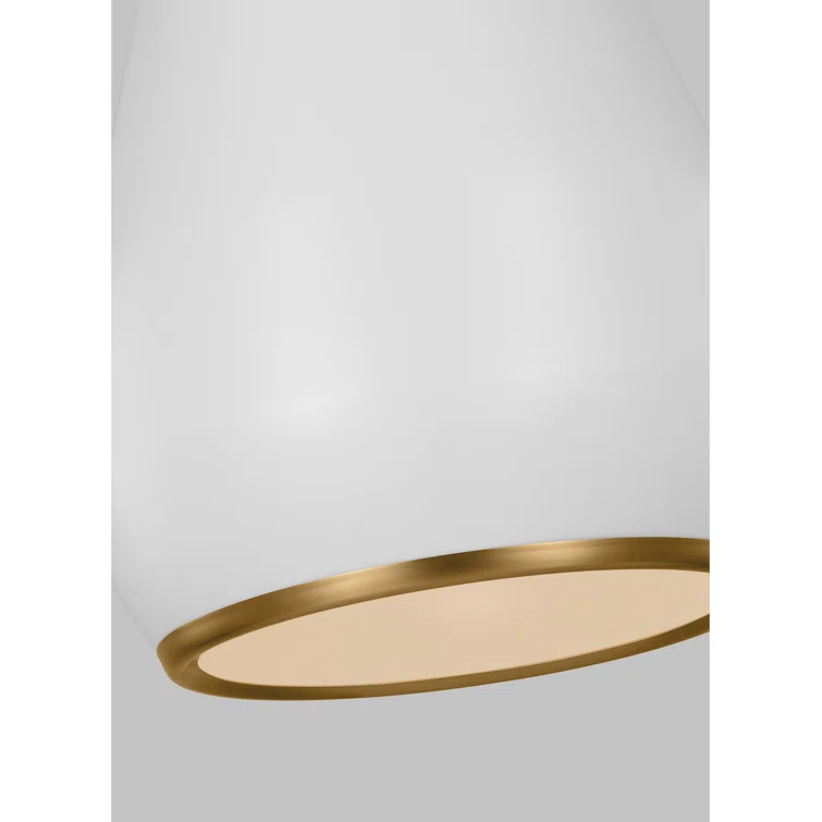 Matte White Teardrop Pendant Light with Aged Iron Steel Shade
