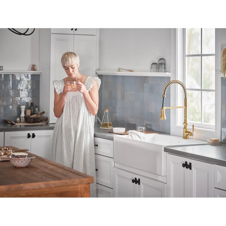 Moen Weymouth MotionSense Wave Single Handle Pre-Rinse Spring Pulldown Kitchen Faucet