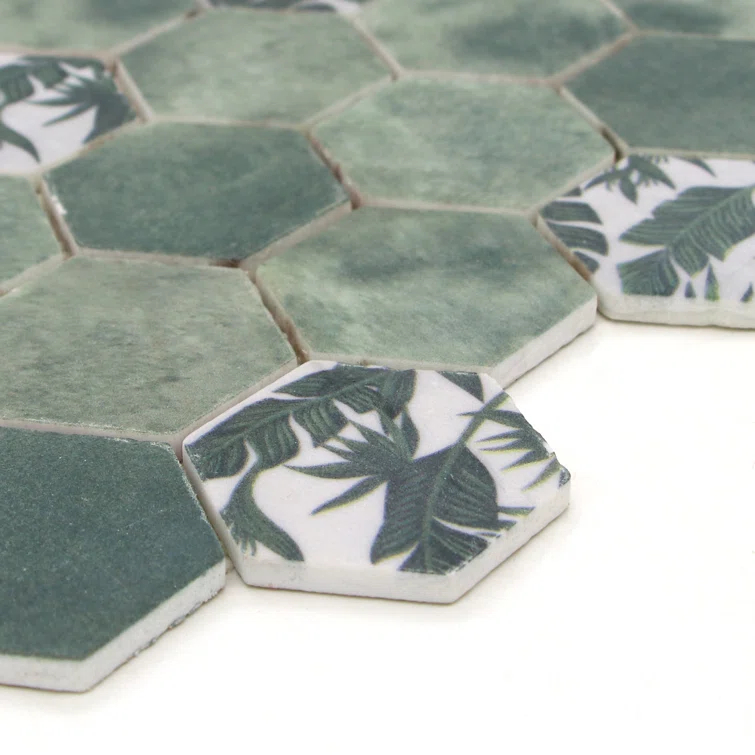 Sunwings 11.7" x 10.2" Recycled Glass Honeycomb Wall & Floor Tile