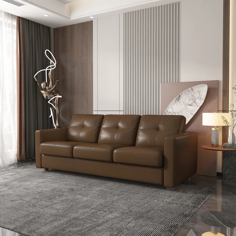 A&J Homes Studio 80.6'' Leather Sleeper Sofa