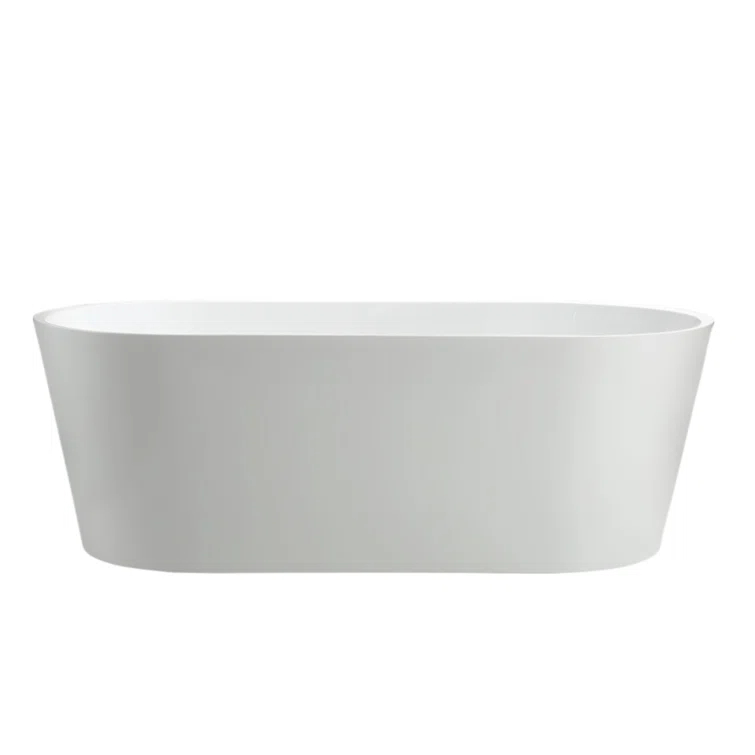 Iris 59" x 30" Freestanding Soaking Acrylic Bathtub