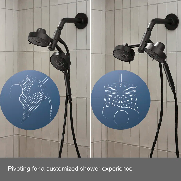 Kohler Purist® 2-In-1 Multifunction Shower Combo Kit, Showerhead and Handshower, Three Spray Settings