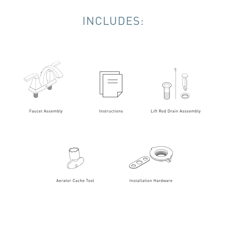 Moen Voss Centerset Bathroom Faucet with Drain Assembly