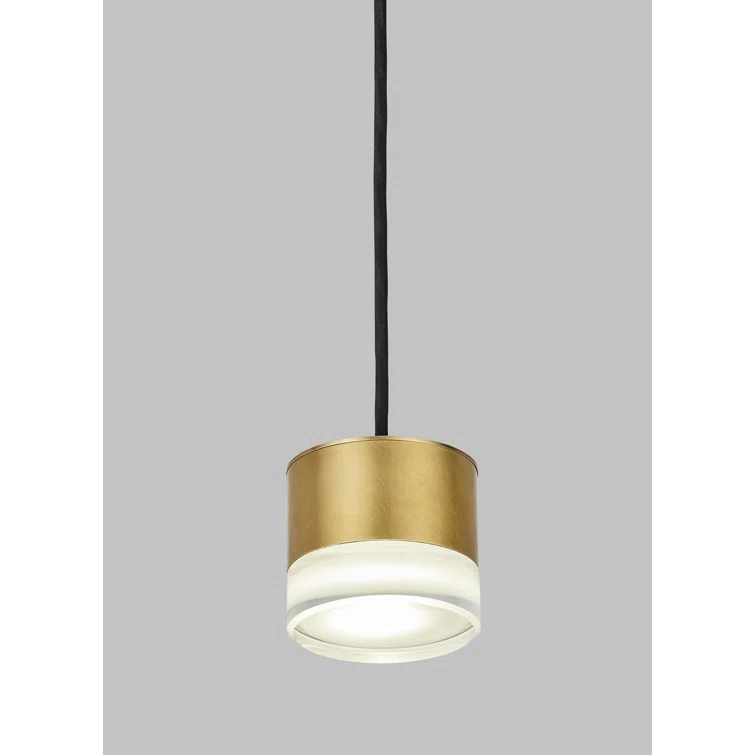 Natural Brass Crystal LED Indoor/Outdoor Pendant Light