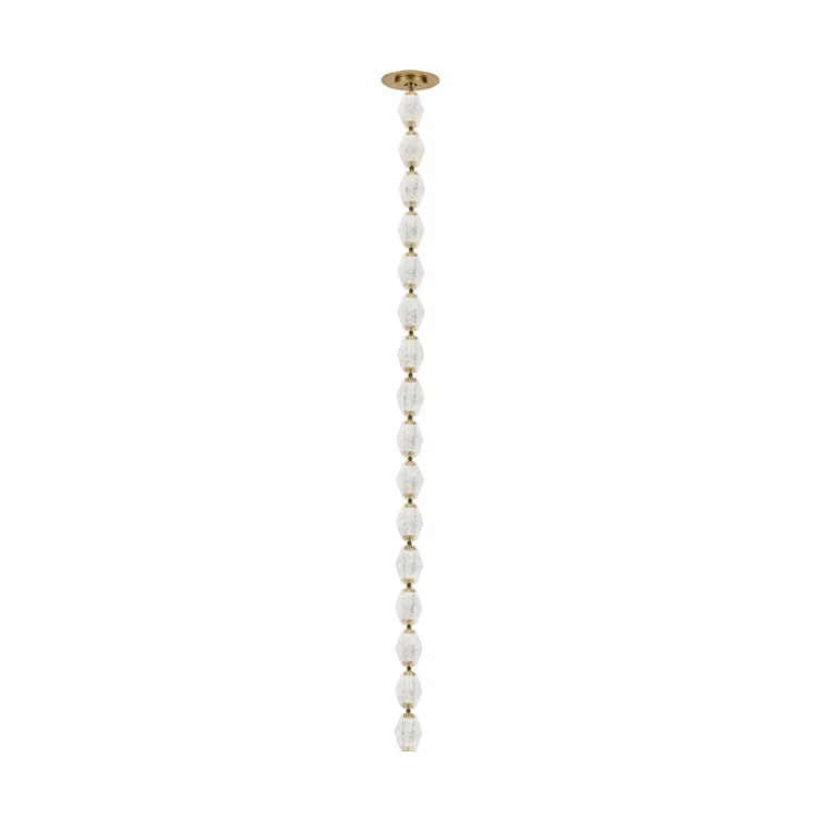 Natural Brass Crystal LED Pendant Light for Indoor/Outdoor