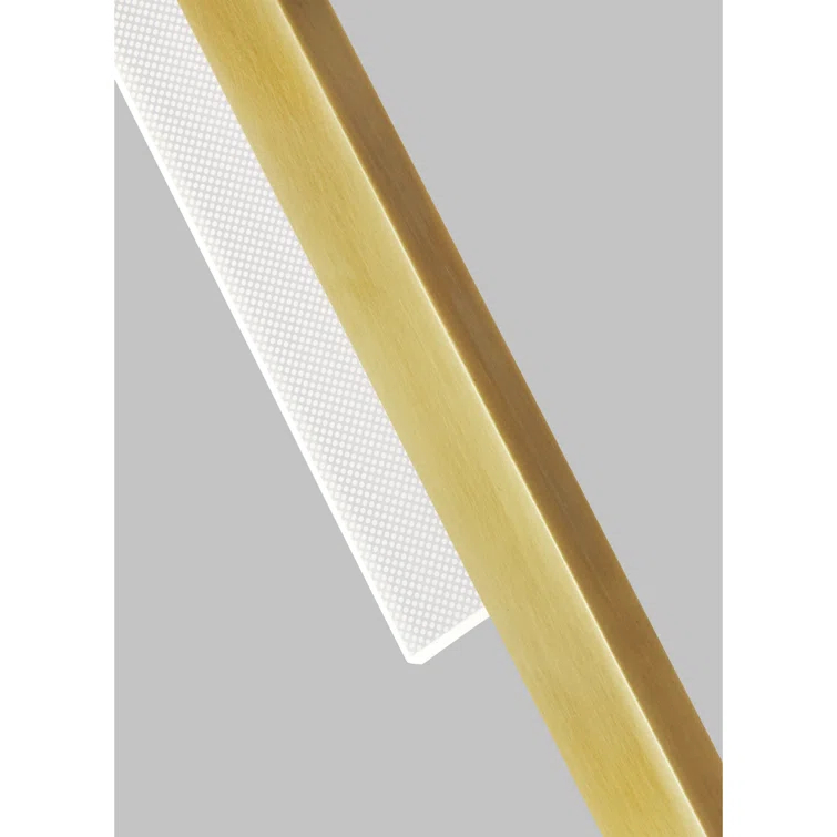 Klee Dimmable LED Wall Sconce in Black with Natural Brass and White Marble