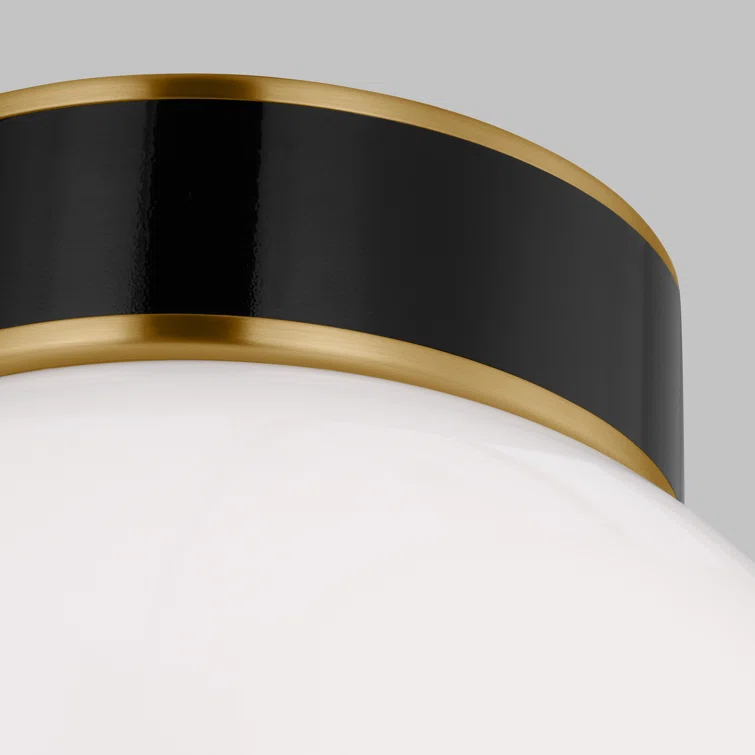 Single Light Glass Flush Mount