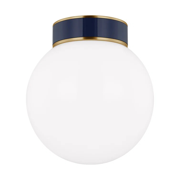 Single Light Glass Flush Mount