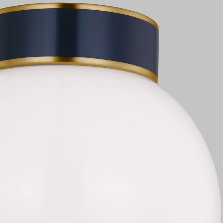Single Light Glass Flush Mount
