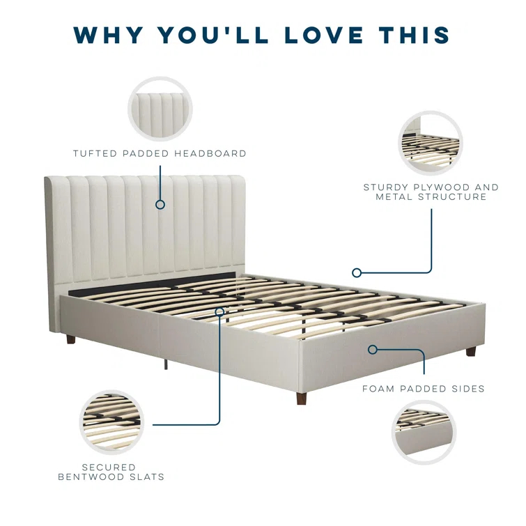 Brittany Tufted Upholstered Platform Bed