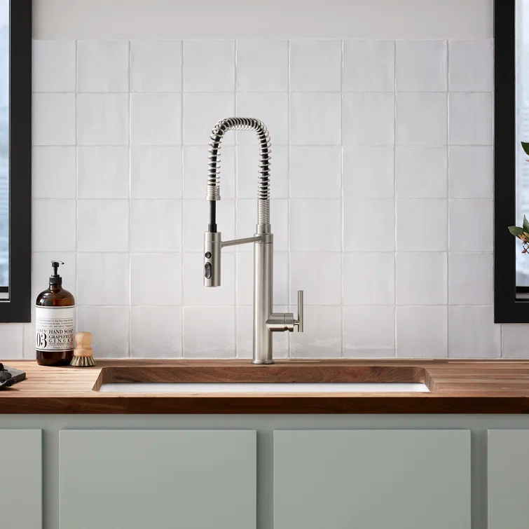 Kohler Purist® Single Handle Semi-Professional Pre-Rinse Kitchen Faucet with Pull Down Sprayer