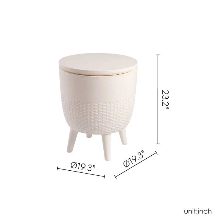 Cancun Resin Outdoor 2-In-1 Side Table and Cooler