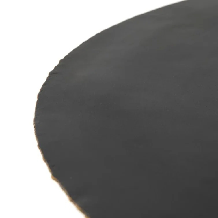 Element Collection 39" Round Black Metal Coffee Table