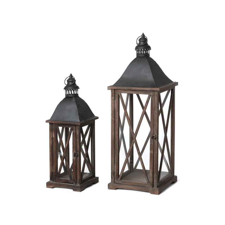 Park Hill Collection 31'' H Wood Tabletop Lantern