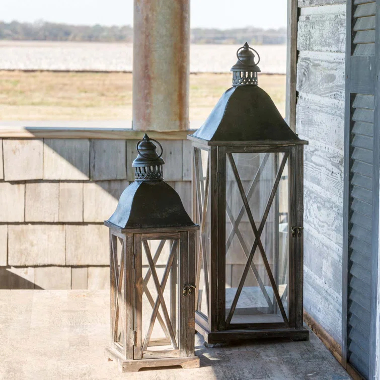 Park Hill Collection 31'' H Wood Tabletop Lantern