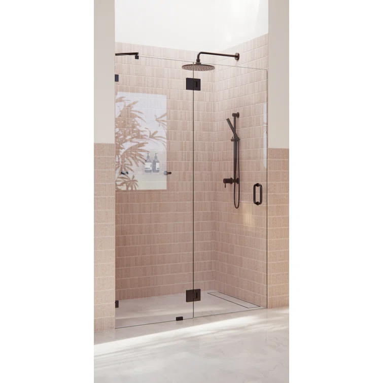 Glass Warehouse Halo 45.5 in. x 78 in. Frameless Glass Hinge Shower Door GW-GH-45-5-ORB