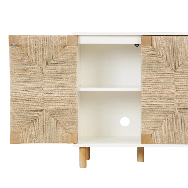Shellie Solid Wood 2 - Door Accent Cabinet Set or TV Stand