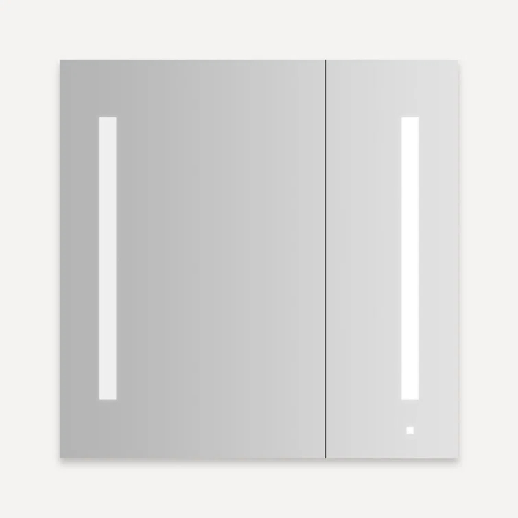 AiO Recessed Framed Medicine Cabinet with 3 Adjustable Shelves and LED Lighting