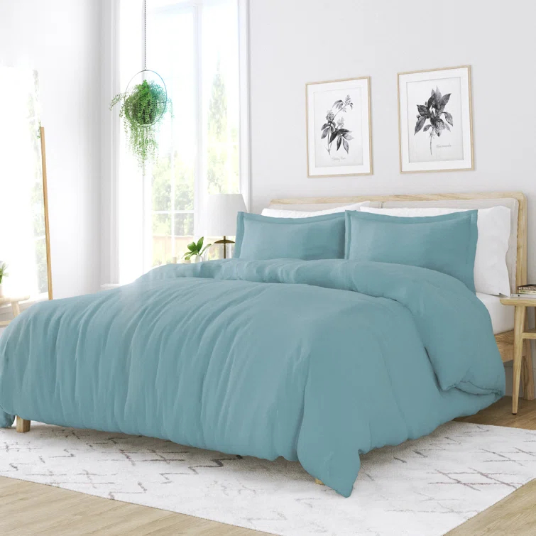 Duvet Cover Set Super Soft Microfiber Bedding in Solid Colors