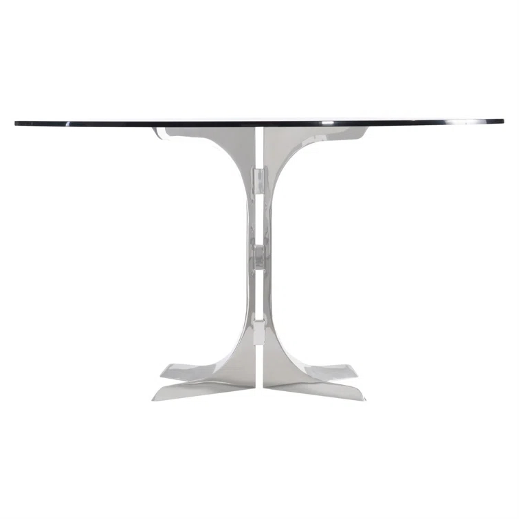 Nova Round Glass Top Metal Base Dining Table
