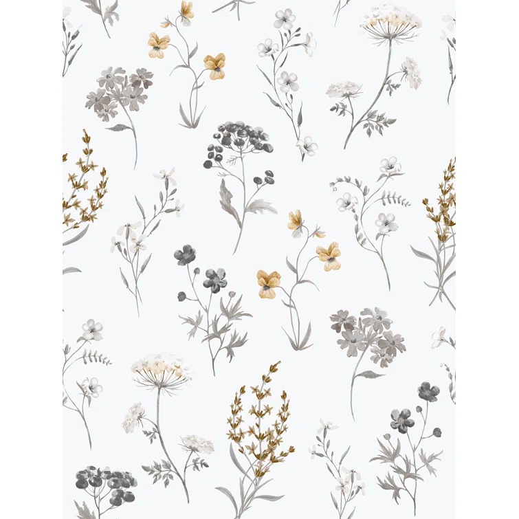 Spring Blossom Botanical Floral Mix 33' L x 21" W Wallpaper Roll