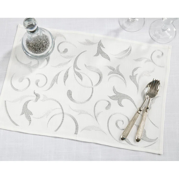 Saro Zensi Collection Polyester No Pattern Rectangle Placemat (Set of 4)