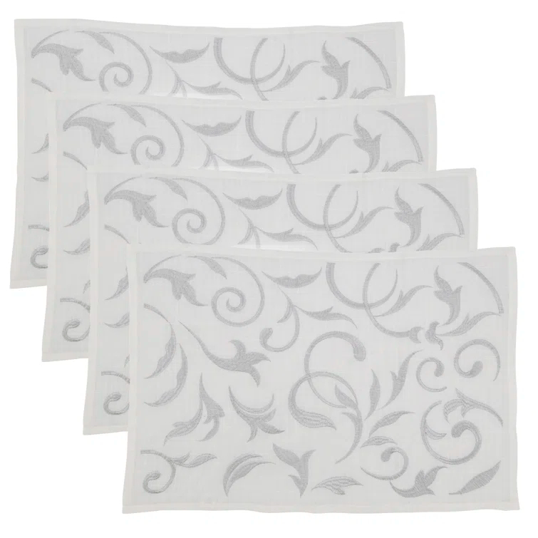 Saro Zensi Collection Polyester No Pattern Rectangle Placemat (Set of 4)