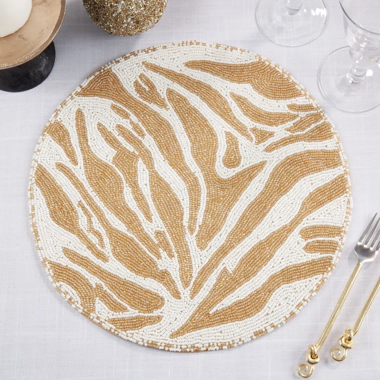Arbez Glass Animal Print Round Placemat (Set of 4)