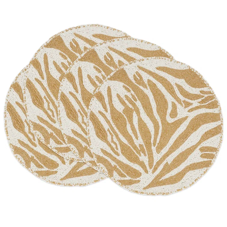 Arbez Glass Animal Print Round Placemat (Set of 4)