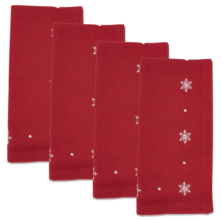 Saro Zuzanna Collection 100% Cotton No Pattern Square Napkin (Set of 4)