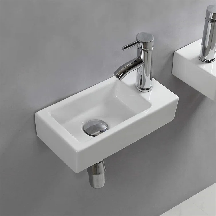 BTERAZ B07XP1R7ZZ BTERAZ 7.3'' White Ceramic Rectangular Bathroom Sink