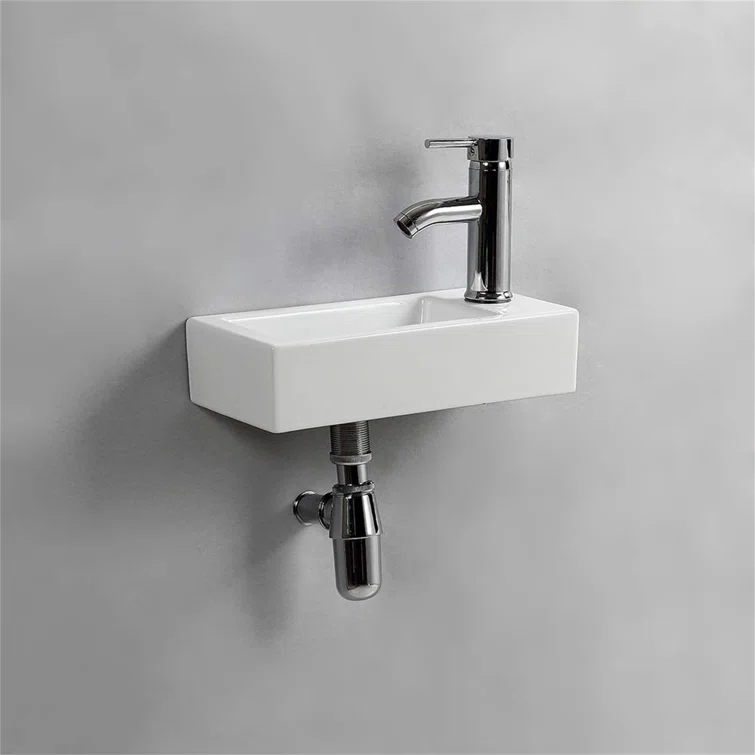 BTERAZ B07XP1R7ZZ BTERAZ 7.3'' White Ceramic Rectangular Bathroom Sink