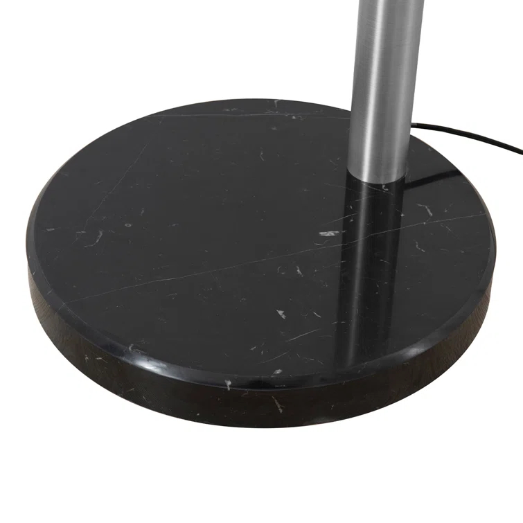 Rancho Mirage 3 Light Arc Floor Lamp - 84", Antique Nickel finish, Matte Black & Silver-Leaf Shade