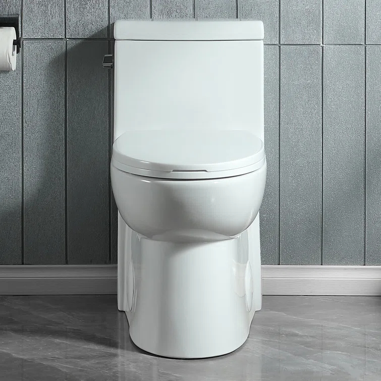 ABRUZZO 1.28 GPF Elongated Comfort Height One-Piece Toilet Floor Mounted (Seat Included), White