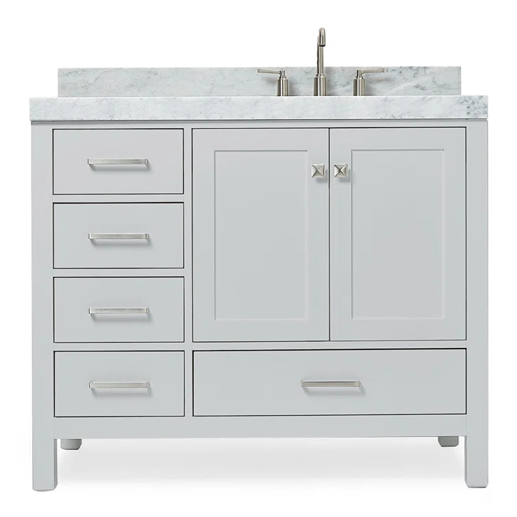 Cambridge 42'' Single Bathroom Vanity with Carrara Marble Top
