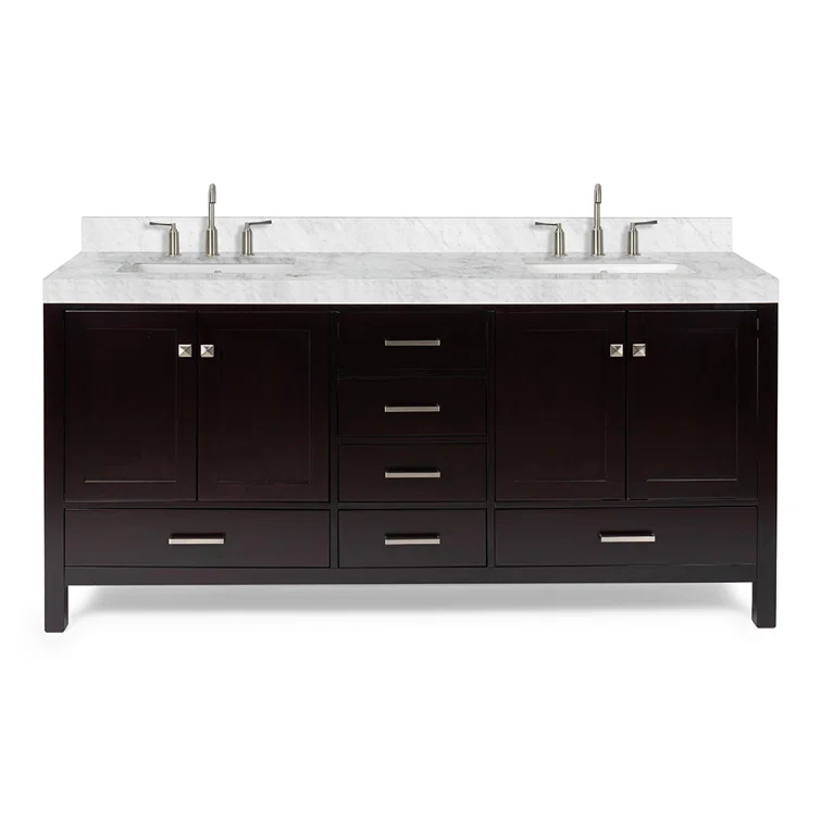 Cambridge Double Bathroom Vanity with Carrara Marble Top