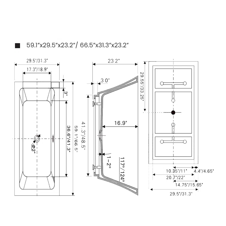 Orion 59'' x 30'' Freestanding Soaking Acrylic Bathtub