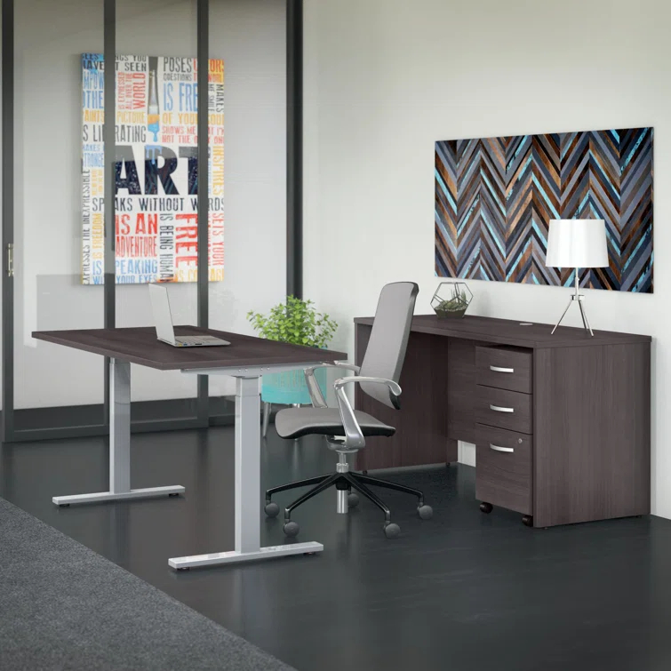 Studio C 60W x 30D Office Desk in Storm Gray - Engineered Wood