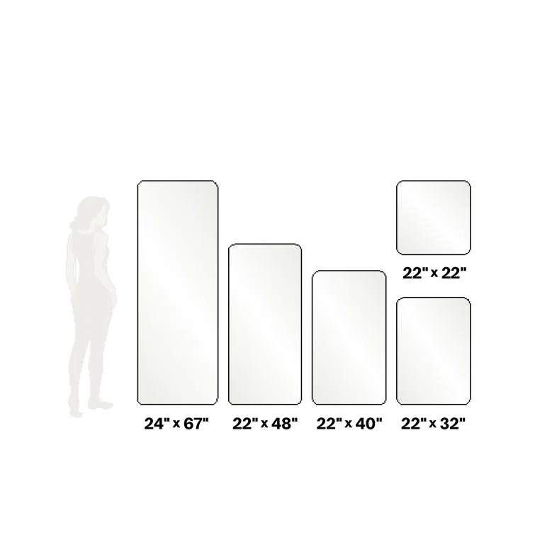Trinity 22 in. x 48 in. Square Radius Mirror