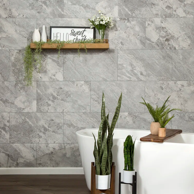 Palisade 25.6 in. x 14.8 in. Interlocking Vinyl Waterproof Wall Tiles