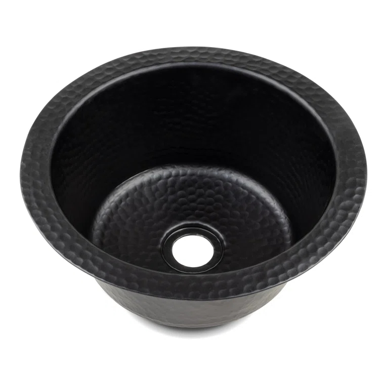 Monarch Abode 19196 Aluminum Hand Hammered Essex Dual Mount Single Bowl Bar Prep Sink 12", Black