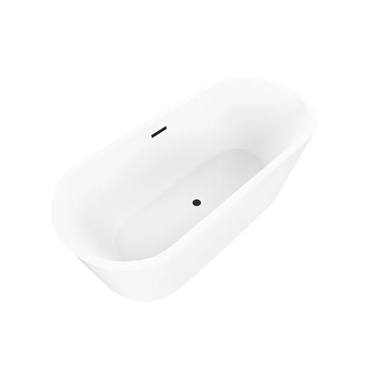 Iris 59" x 30" Freestanding Soaking Acrylic Bathtub
