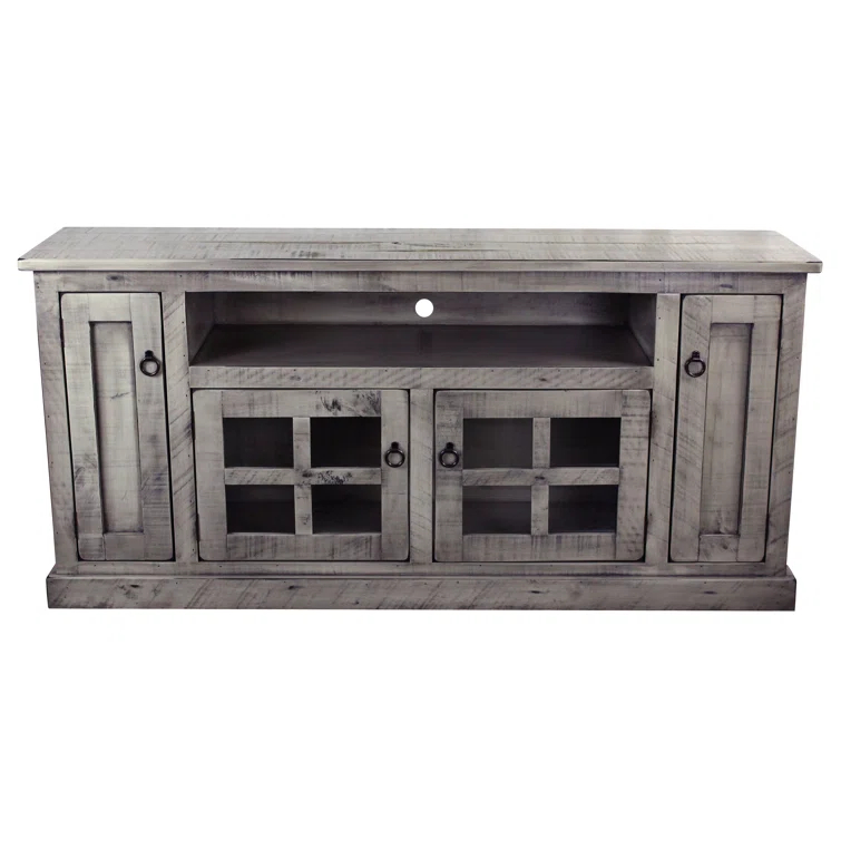 American Heartland 30866RBW 68 in. Rustic TV Stand with 2 Flat Panel Doors, Rustic Barnwood