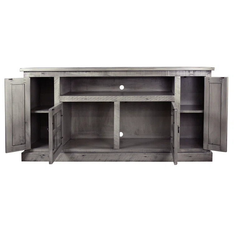 American Heartland 30866RBW 68 in. Rustic TV Stand with 2 Flat Panel Doors, Rustic Barnwood