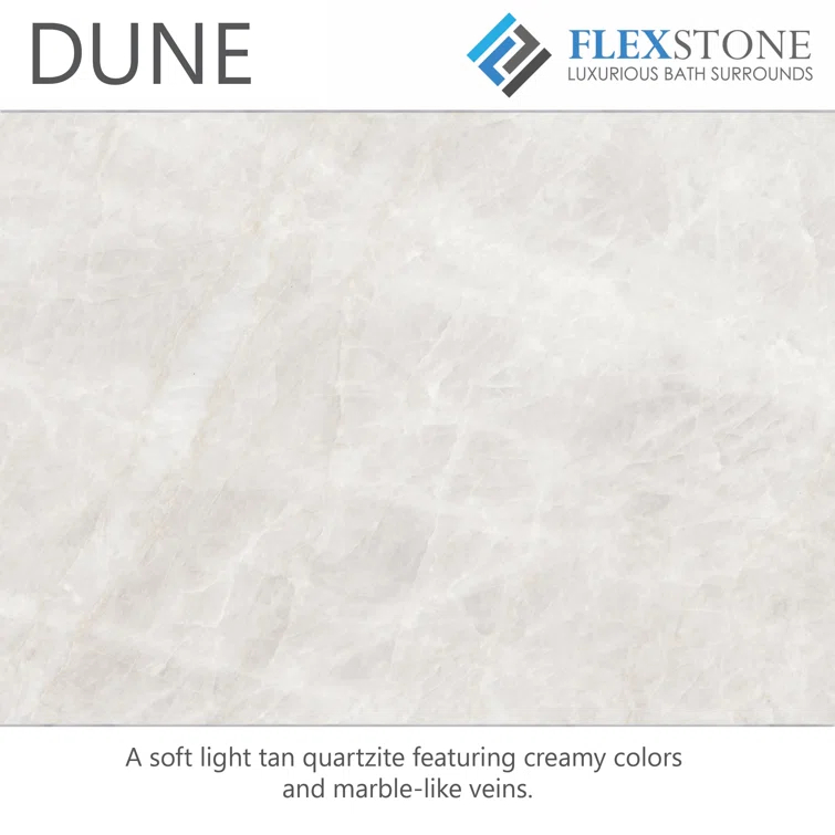 FlexStone 60"L x 36"W Single Threshold Alcove Shower Base with Center Drain