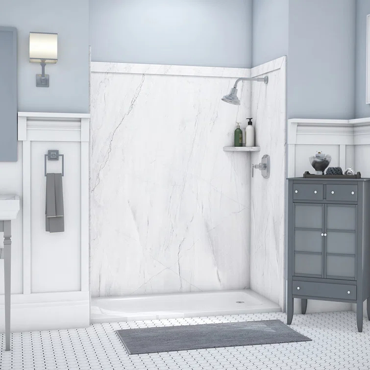 FlexStone Royale 60"W x 36"D x 80"H Alcove Bathtub/Shower Surround