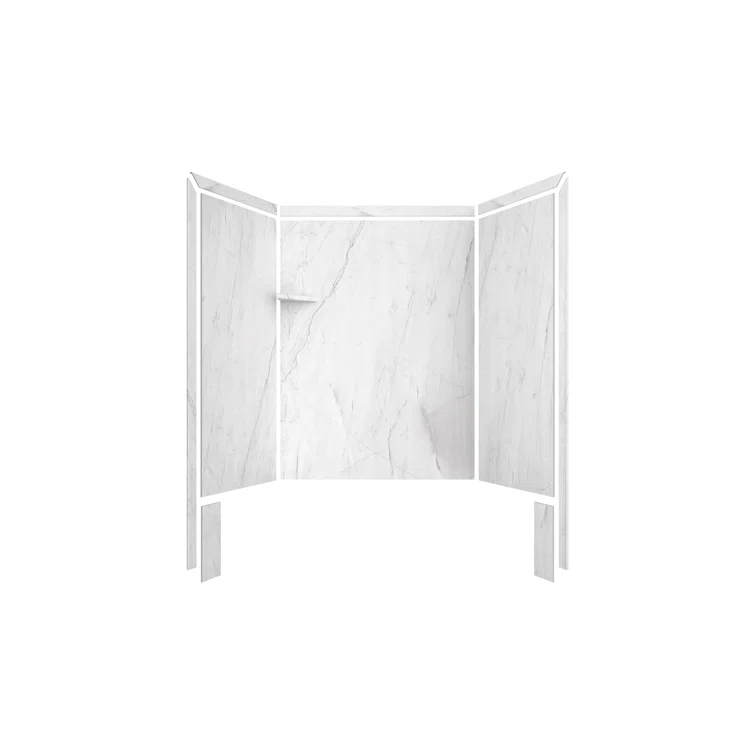 FlexStone Royale 60"W x 36"D x 80"H Alcove Bathtub/Shower Surround