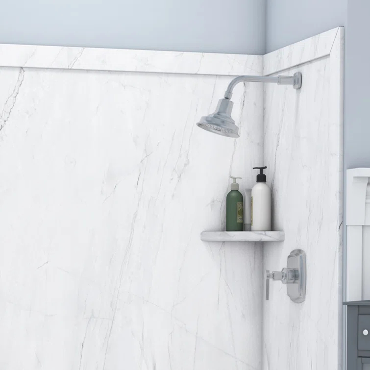 FlexStone Royale 60"W x 36"D x 80"H Alcove Bathtub/Shower Surround