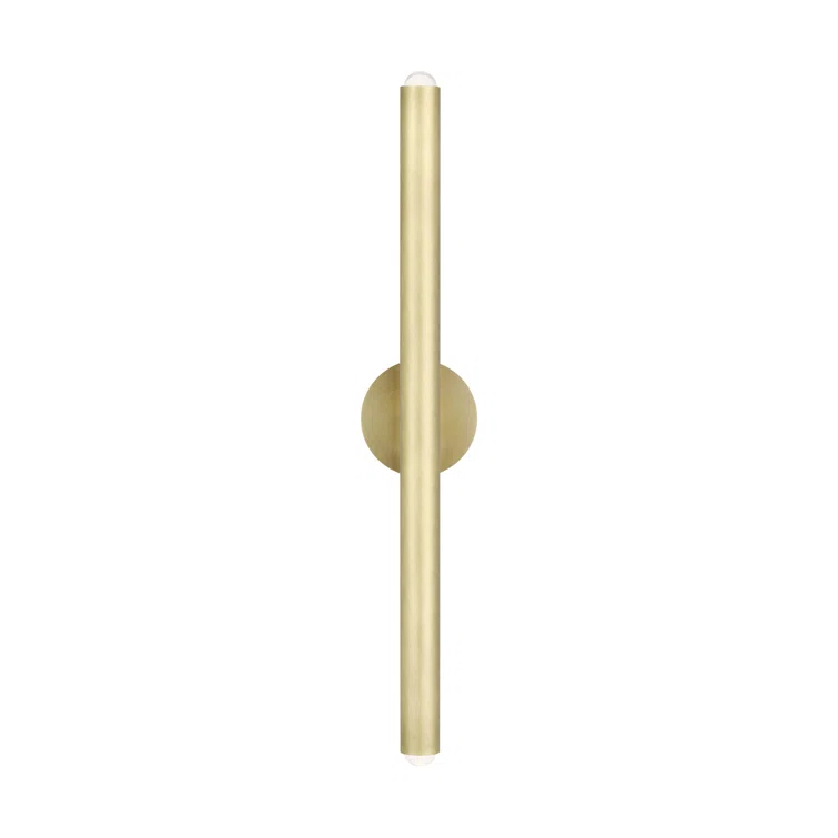 Natural Brass Dimmable LED Wall Sconce with Crystal Shade
